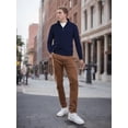thumbnail image 7 of Coshow Men's Quarter Zip Up Pullover Slim Fit Mock Neck Long Sleeve Sweaters Casual Polo Sweatshirt, 7 of 7