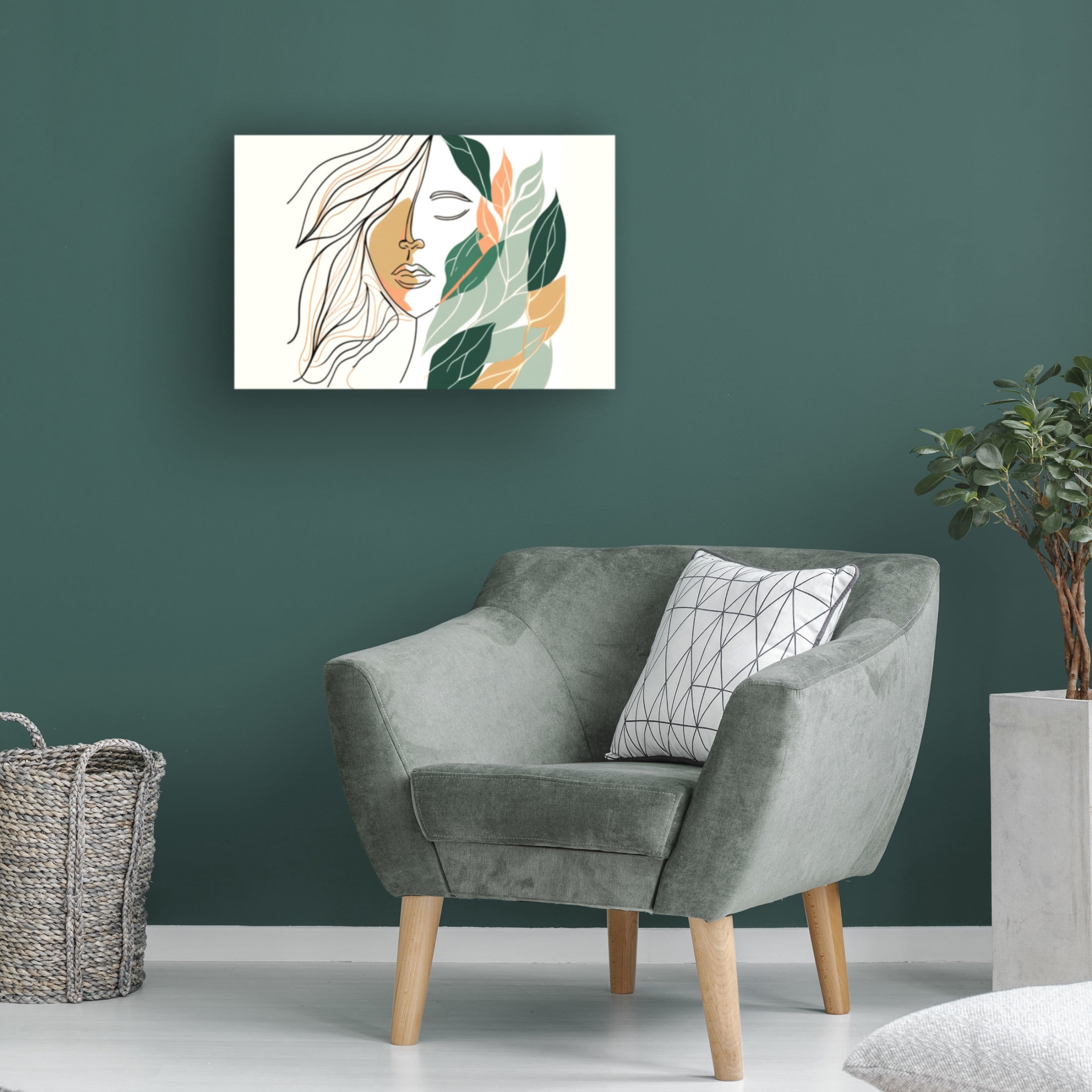 Canvas Wall Art - Ray Heere 'Botanical Minimalism Portraits 4' Wall Art for Living Room, Bedroom, or Office Décor by Trademark Fine Art - 24 x 16 Inches
