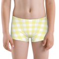 thumbnail image 5 of Yiaed Lemon Yellow Checkboard Print Boys' Boxer Briefs Cotton Casual Stretch Comfort Boys Boxers - Kids Boxer Briefs Underwear for Boys (6-18)-Medium, 5 of 5