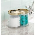 thumbnail image 2 of mDesign Plastic Dual Canister Jar Organizer Set - Storage Lid, Clear/Soft Brass, 2 of 9