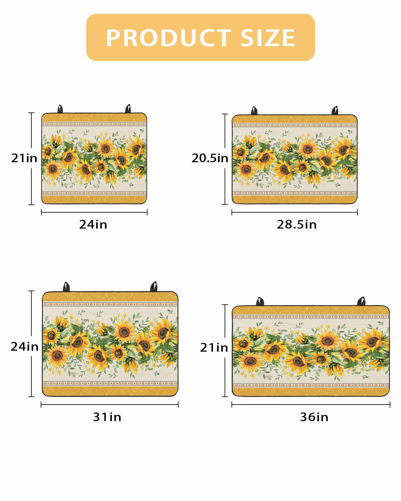 nqOlkjepod Large Induction Cooktop Protector Mat 24"x21", Sunflower Yellow Stove Top Covers for Electric Stove, Retro Southwest Country Plant Leaf Floral Stove Burner Cover Mats Stove Cover