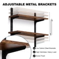 thumbnail image 4 of Mifurn 2-Tier Floating Shelves for Wall, 23.6" Adjustable Wall Track Wood Shelves, Rustic Brown, 4 of 9