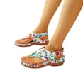 thumbnail image 3 of Willtoo Orthopedic Shoes Womens Vintage Graphic Print Flip Flops Ankle Slip-on Comofortable Plantar Fasciites l with Arch Support Casual Walking Shoes Summer Wedge Sliders White US-10（EU-43）, 3 of 4
