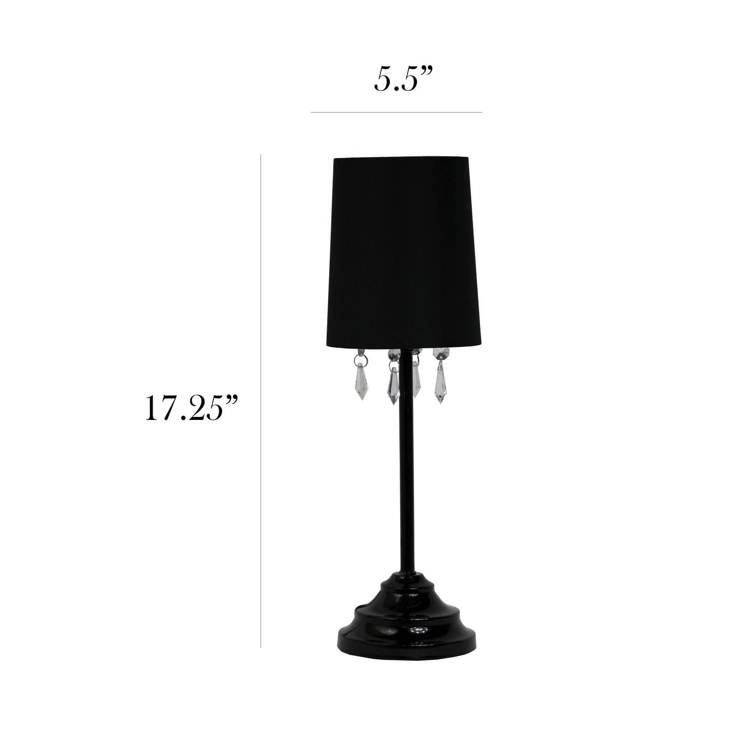 Lampe de table Simple Designs avec abat-jour en tissu et perles acryliques suspendues