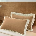 thumbnail image 6 of Standard Pillow Cases Crystal Velvet Winter Pillowcase, Lace Trim Solid Color Pillow Cover, Machine Washable Decorative Bedding, Soft Home Sofa Cushion Case, 6 of 6