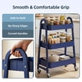 thumbnail image 4 of Gianna Utility Cart, Metal, 3‑Tier, Lockable Caster Wheels , 360° Rolling, Blue, 4 of 6