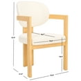 thumbnail image 3 of SAFAVIEH Couture Bellarose Modern Boucle Solid Dining Armchair, Ivory/Natural, 3 of 14