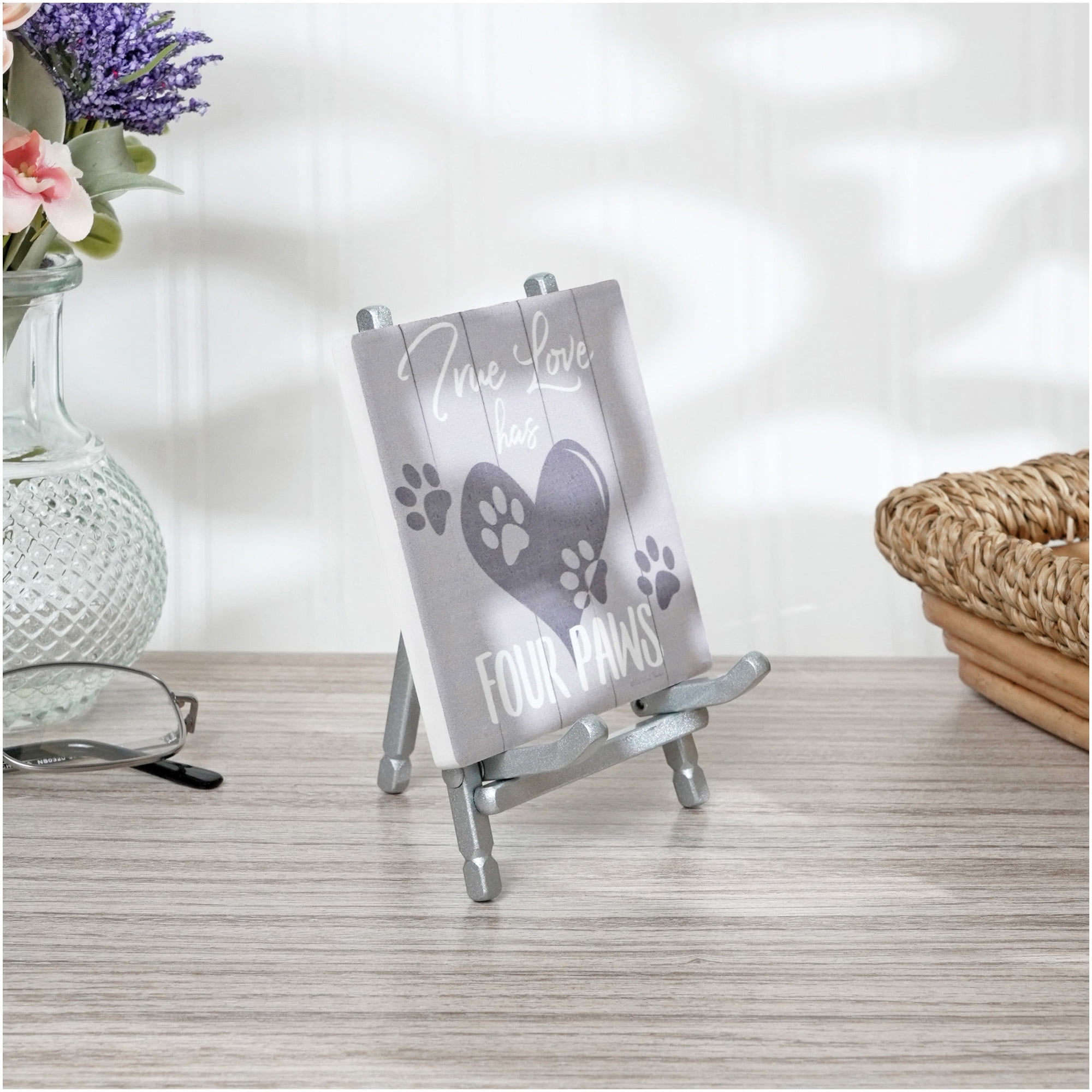 Bard's Satin Silver-toned Metal Easel, 5" H x 3.375" W x 3.5" D, Pack of 2