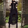 thumbnail image 5 of Falda estilo punk rock steampunk de encaje negro para mujer, vestido irregular, disfraz de cosplay (XL), 5 of 5