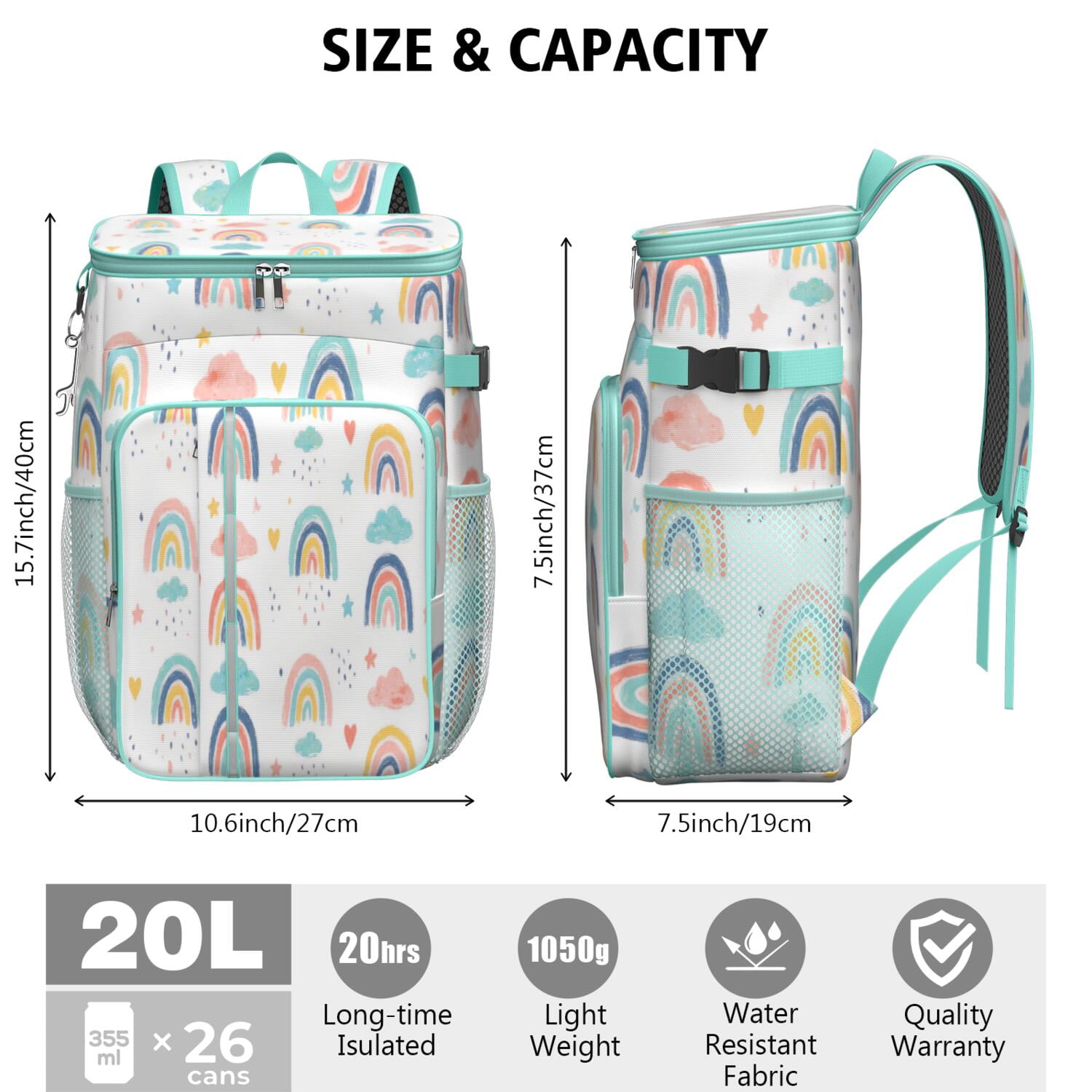 Backpack Cooler Portable Backpack Coolers Insulated Leak Proof,Lunch Backpack for Travel,Beach,Camping,Picnic,Lunch Backpack for Women Men
