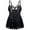 Black, variant on Lingerie Set for Women Sexy Babydoll Chemise Nighty Lace Mesh Teddy V Neck Sleepwear