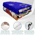 thumbnail image 4 of Quilts Full Size Bedding Set, Blue Christmas Lightweight Quilted Comforter, Snowman Elk Xmas Tree Snowflake Soft Reversible Bedspread Coverlet with Pillow Covers for All Season, 78" x 90", 4 of 9