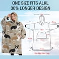 thumbnail image 4 of Oversized Wearable Blanket Hoodie,Cartoon Corgi and Coffee Sherpa Blanket Hoodie with Super Pockets,Super Warm Fuzzy Pullover for Women & Men, 4 of 6
