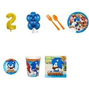 Angle View: Sonic Boom Sonic The Hedgehog Party Supplies Party Pack For 32 With Gold #2 Balloon