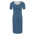thumbnail image 6 of gakvbuo Maternity Dress For Photoshoot Womens Short Sleeve Breast-Feeding Maternity Nursing Dress Bodycon Pregnancy Scoop Neck Ruched Midi Fitted Dresses For Women 2124, 6 of 7