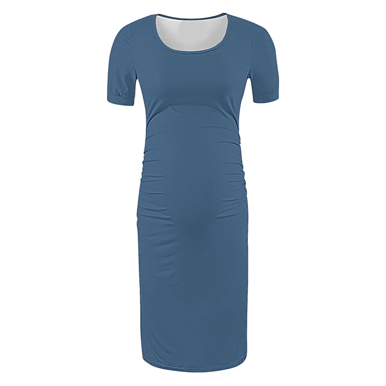 navy maternity bodycon dress Angel Maternity Colette Soft Ponte Work Dress in Navy