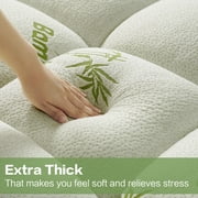 Mattress Topper Full Size Bed,Bamboo Extra Thick Mattress Pad Cover Soft Plush Noiseless Down Alternative Fill,with 8-21 Deep Pocket