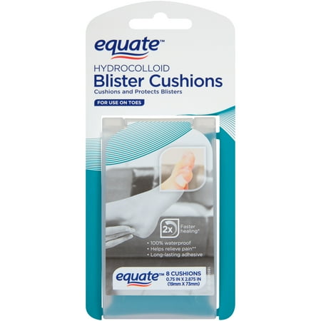 Equate Hydrocolloid Blister Cushions for Toes, 0.75" x 2.875", 8 Count