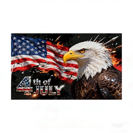 Partheme 71X43 in Red White and Blue American Flag Eagle Door Cover Memorial Day Backdrop 4th of July fourth of July Veterans Day Patriotic Party Decoration and Supplies for Home C