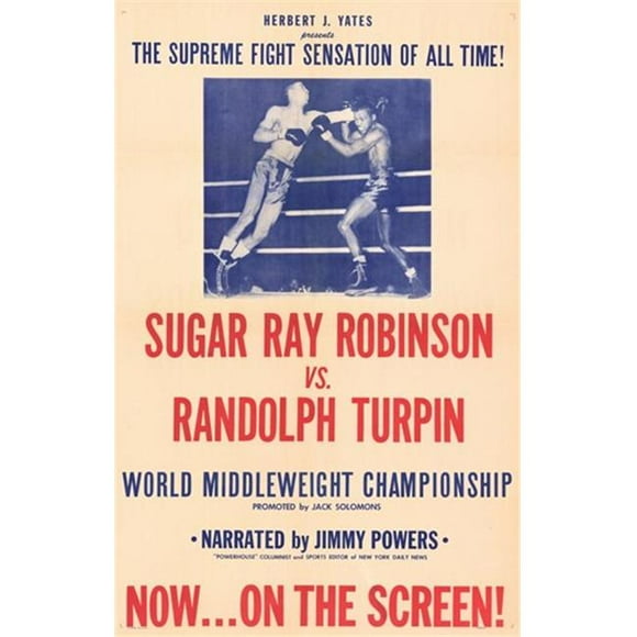 Posterazzi MOV293493 Sugar Ray Robinson Vs. Randolph Turpin Movie Poster - 11 x 17 in.