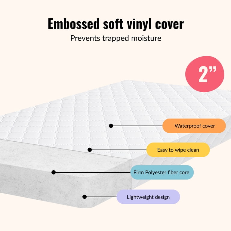 Dream On Me Luna 2-Inch Cradle Mattress, White photo 5