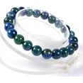 thumbnail image 2 of Bracelet Extensible Unisexe en Perles Rondes 8 mm en Pierre Précieuse Lapis Chrysocolla Teinte 7 Pouces, 2 of 4
