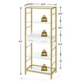thumbnail image 4 of HOOBRO 5-Tier Bookshelf with Drawer, Tall Bookcase with Charging Station, Standing Storage Shelf with Metal Frame and Tempered Glass, for Living Room, Bedroom, Gold DW65USJ01, 4 of 10