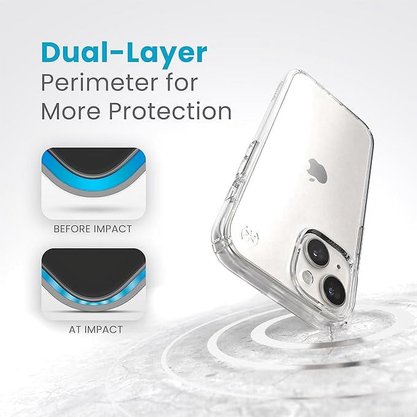 Speck Presidio Perfect-Clear Case for Apple iPhone 15 / 14 / 13 - Clear