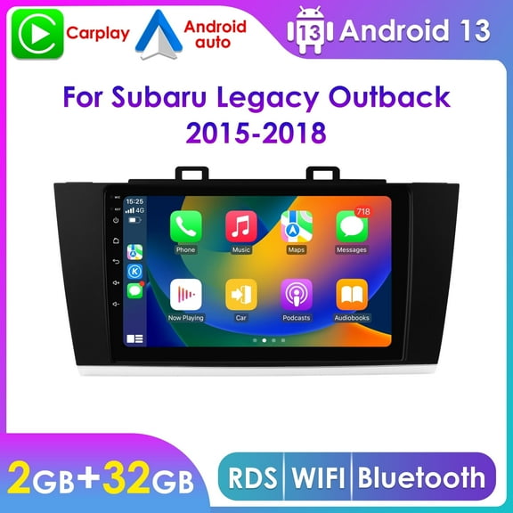 32GB Android 13 Apple Carplay Bluetooth 9" Touch Screen Car Stereo Radio Head Unit GPS Navigation Player For Subaru Legacy Outback 2015 2016 2017 2018