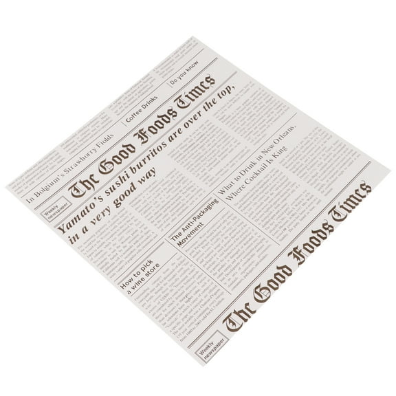 50 Pcs Greaseproof Newspaper Sheets Wrapper Food Waxed Simulation Design