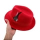thumbnail image 4 of BRIGHTFUFU Sombrero Fedora Clásico para Hombre, Elegante Gorra de Jazz de Fieltro, Sombrero de Vestir Cálido, Sombrero de Copa Estilo Fedora para Fiestas, Bodas y Citas, Rojo, 4 of 8