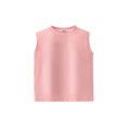 thumbnail image 3 of SGFCWSX Kids Tank Tops Girls Solid Color Sleeveless Crew Neck Everyday Wear Top Pink Size 7 Years, 3 of 4