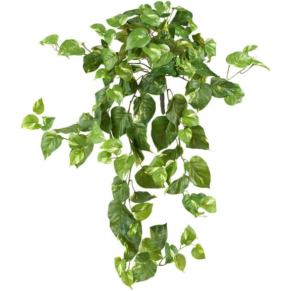 Nearly Natural 40in. Pothos Artificial Plant in Hanging Bush Plant, Set of 3