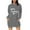 Grey, variant on TIMIFIS Hooded Sweater Dress Women's Christmas Print Loose Long Sleeve Hoodie Sweater Top Hooded Dress with Pockets
