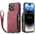 thumbnail image 6 of iPhone 12Mini Case Wallet Case Cover for Women Men Durable 2 in 1 Detachable Premium Leather with Card Holder Slots Magnetic Zipper Pouch Flip Lanyard Strap Wristlet, 6 of 6