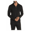 $198 BOSS Bagatti Quarter-Zip Sweater Cotton-Wool Black size L