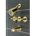 thumbnail image 2 of Kingston Brass KBX8137CKL Kaiser Three-Handle Tub and Shower Faucet, Brushed Brass, 2 of 5