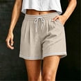 thumbnail image 4 of ByworldtasicNo Boundaries Women's Athletic Shorts Drawstring Elastic Waist Summer Beach Shorts with Pockets, 4 of 6