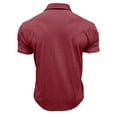 thumbnail image 4 of Lightweight Mens Dress Shirts Short Sleeve Solid Trendy Lapel Loose Fit Pullovers with Pocket(Wine,XL), 4 of 4