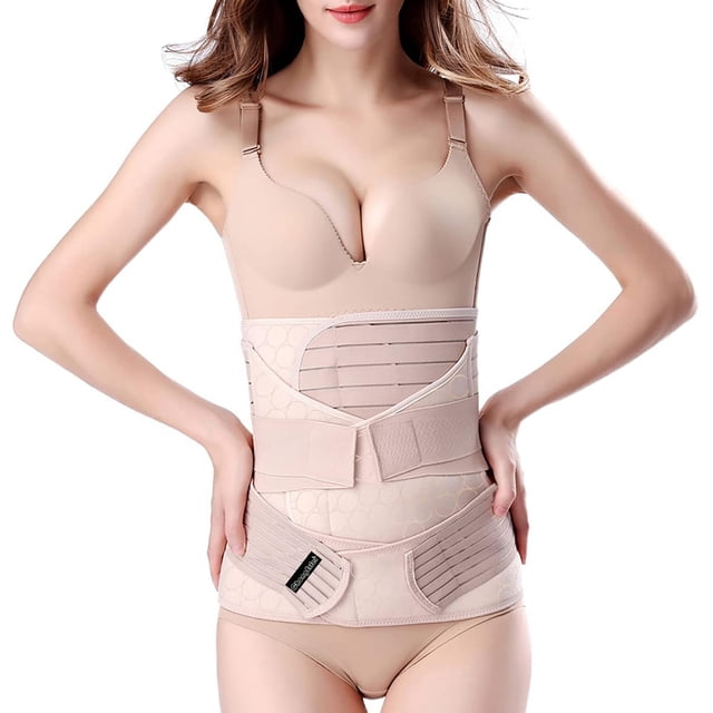 Cinturón de recuperación 3 en 1 ChongerFei con soporte posparto, color beige L