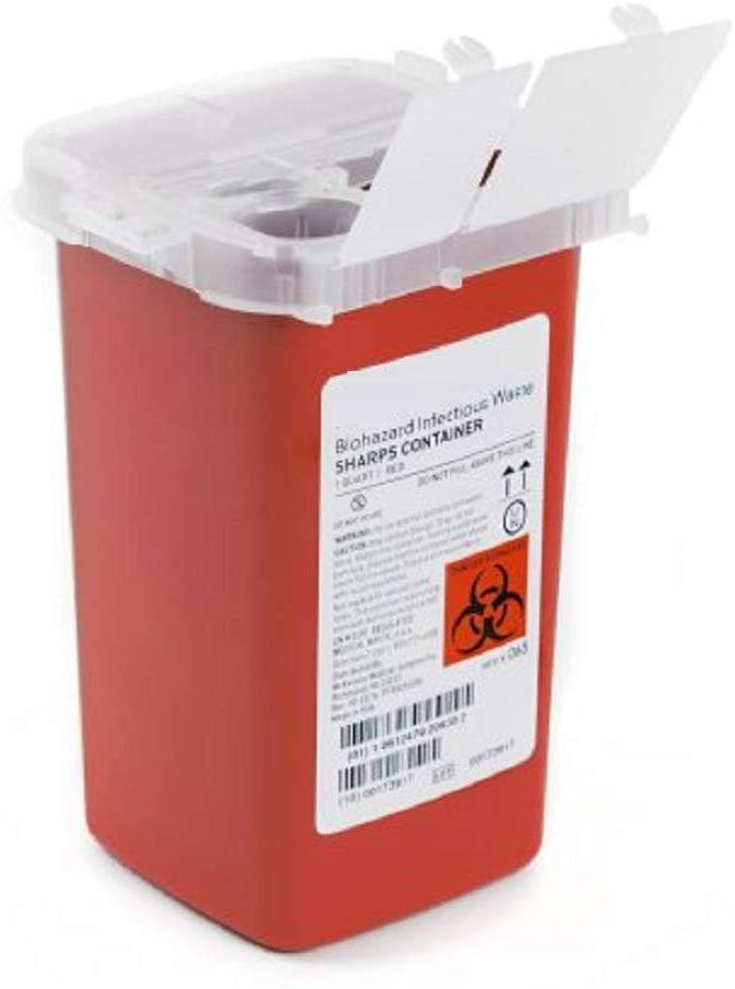 AMZ Supply Pack of 80 Red Sharps Container with Biohazard Symbol 6.25H