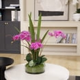 thumbnail image 4 of 29.5" Purple Orchid Arrangement in a Circular Glass Vase with Undergrowth and Greenery | Real Touch Purple Moth Orchids by Fiori Sempre, 4 of 4