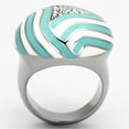 thumbnail image 3 of Luxe Jewelry Designs Women's Stainless Steel Ring with Top Grade Crystal - Size 6 (Pack of 2), 3 of 4