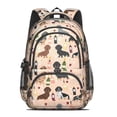 thumbnail image 2 of Black Cute Dachshund Dog and Wine Backpack for School,Cute School Bag,Schoolbag with Adjustable Shoulder Straps & Padded Back,16.9 Inch, 2 of 5