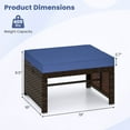 thumbnail image 3 of Costway 2 PCS Patio PE Rattan Ottomans with Soft Zippered Cushions for Deck Outdoor Navy, 3 of 9