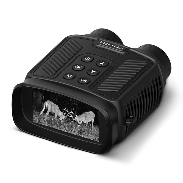 BekinTek Jumelles de Vision Nocturne 5000mAh Télescope Rechargeable Lunettes Infrarouges NVG Observation dans l'Obscurité Totale Réglage de l'Ir 7x Zoom Numérique 8x Vidéo 2.5K Photo 40M Grand Écran HD avec Carte TF 32G