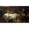 thumbnail image 2 of Jacek Malczewski 14x10 Black Ornate Wood Framed Double Matted Museum Art Print Titled: Death of Ellenai (1883), 2 of 5