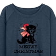 thumbnail image 3 of Instant Message - Christmas - Vintage Meowy Christmas Kitty - Women's Lightweight French Terry Long Sleeve Shirt, 3 of 6