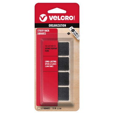 Velcro Brand - Sticky Back Hook And Loop Fasteners, Cut-To-Length, 7/8", Black 12 Count