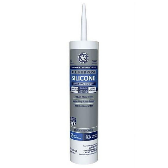 Silicone I 10065 10.1 oz GE White Silicone 1 Window & Door Caulk Sealant&#44; Pack of 12